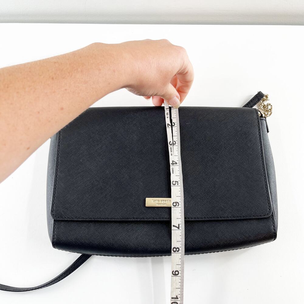 Kate Spade Rectangle Crossbody Purse Bag Leather Black - Picture 6 of 7